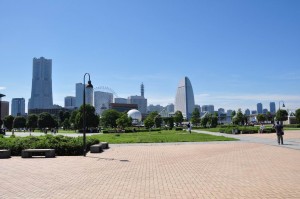 Minato Mirai view from Shinko Park