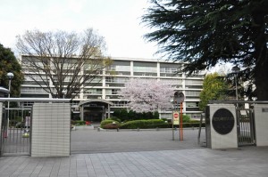 chofu-denki-tsuushin-daigaku-front-with-cherry-blossoms